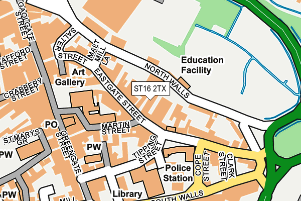 ST16 2TX map - OS OpenMap – Local (Ordnance Survey) ST16 2TX map - OS OpenMap – Local (Ordnance Survey)