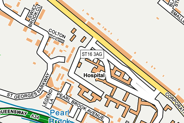ST16 3AG map - OS OpenMap – Local (Ordnance Survey) ST16 3AG map - OS OpenMap – Local (Ordnance Survey)