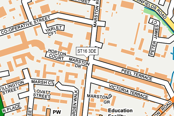 ST16 3DE map - OS OpenMap – Local (Ordnance Survey) ST16 3DE map - OS OpenMap – Local (Ordnance Survey)