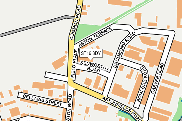 ST16 3DY map - OS OpenMap – Local (Ordnance Survey) ST16 3DY map - OS OpenMap – Local (Ordnance Survey)