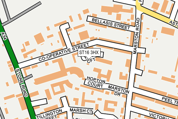 ST16 3HX map - OS OpenMap – Local (Ordnance Survey) ST16 3HX map - OS OpenMap – Local (Ordnance Survey)