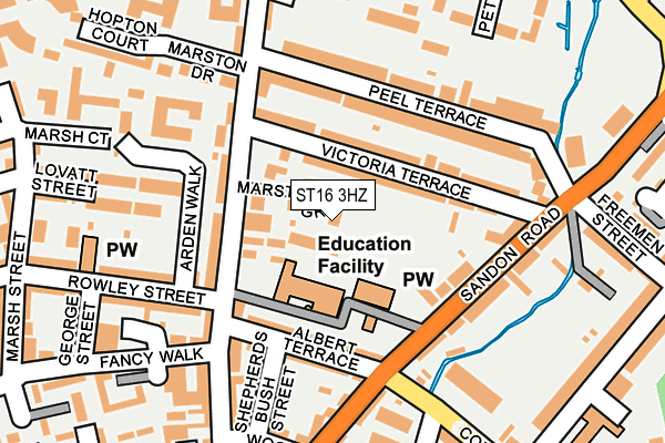 ST16 3HZ map - OS OpenMap – Local (Ordnance Survey) ST16 3HZ map - OS OpenMap – Local (Ordnance Survey)