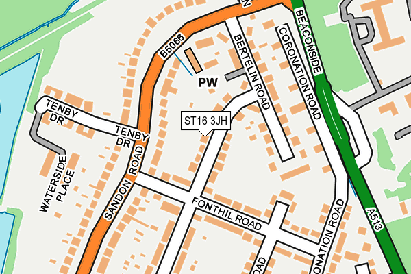 ST16 3JH map - OS OpenMap – Local (Ordnance Survey) ST16 3JH map - OS OpenMap – Local (Ordnance Survey)