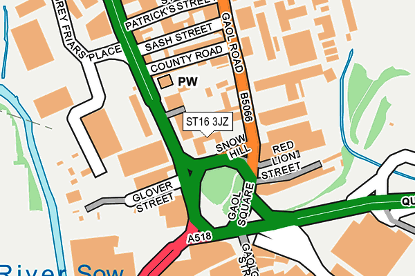 ST16 3JZ map - OS OpenMap – Local (Ordnance Survey) ST16 3JZ map - OS OpenMap – Local (Ordnance Survey)