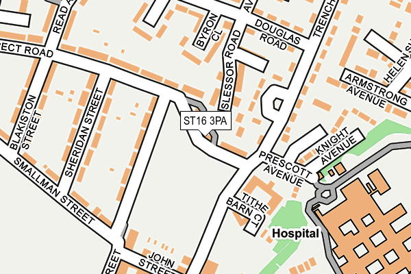 ST16 3PA map - OS OpenMap – Local (Ordnance Survey) ST16 3PA map - OS OpenMap – Local (Ordnance Survey)