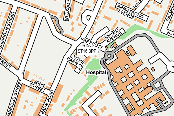 ST16 3PP map - OS OpenMap – Local (Ordnance Survey) ST16 3PP map - OS OpenMap – Local (Ordnance Survey)