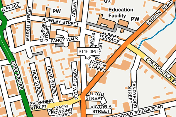 ST16 3PU map - OS OpenMap – Local (Ordnance Survey) ST16 3PU map - OS OpenMap – Local (Ordnance Survey)