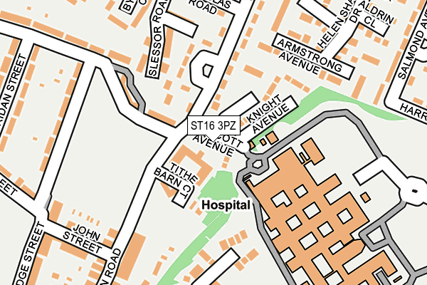 ST16 3PZ map - OS OpenMap – Local (Ordnance Survey) ST16 3PZ map - OS OpenMap – Local (Ordnance Survey)