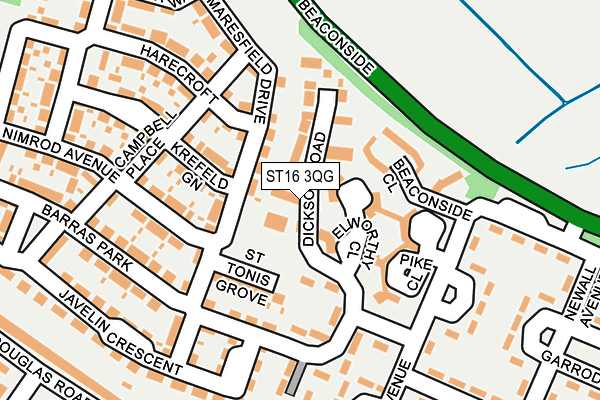ST16 3QG map - OS OpenMap – Local (Ordnance Survey) ST16 3QG map - OS OpenMap – Local (Ordnance Survey)