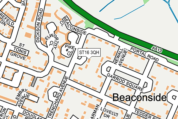 ST16 3QH map - OS OpenMap – Local (Ordnance Survey) ST16 3QH map - OS OpenMap – Local (Ordnance Survey)