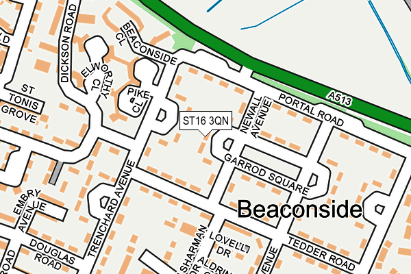 ST16 3QN map - OS OpenMap – Local (Ordnance Survey) ST16 3QN map - OS OpenMap – Local (Ordnance Survey)