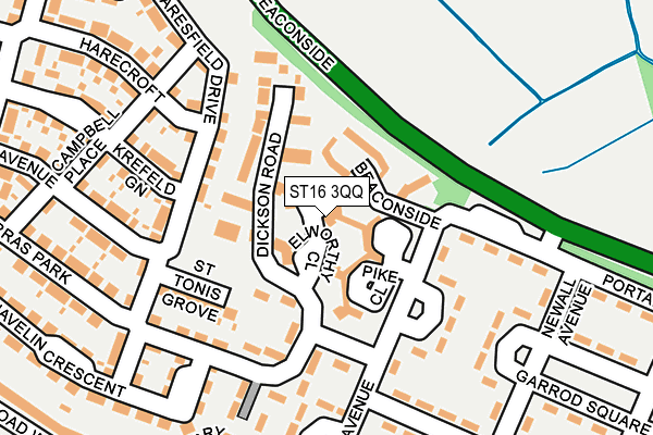 ST16 3QQ map - OS OpenMap – Local (Ordnance Survey) ST16 3QQ map - OS OpenMap – Local (Ordnance Survey)