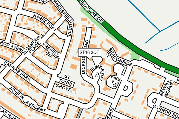 ST16 3QT map - OS OpenMap – Local (Ordnance Survey) ST16 3QT map - OS OpenMap – Local (Ordnance Survey)