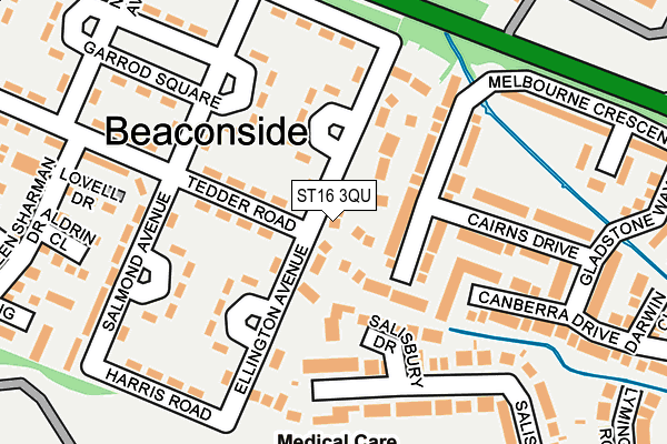 ST16 3QU map - OS OpenMap – Local (Ordnance Survey) ST16 3QU map - OS OpenMap – Local (Ordnance Survey)