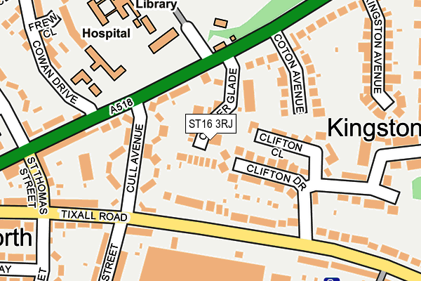 ST16 3RJ map - OS OpenMap – Local (Ordnance Survey)