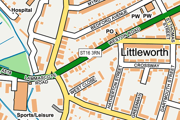ST16 3RN map - OS OpenMap – Local (Ordnance Survey) ST16 3RN map - OS OpenMap – Local (Ordnance Survey)