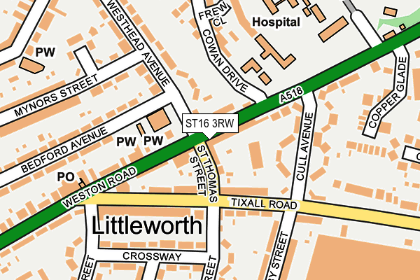 ST16 3RW map - OS OpenMap – Local (Ordnance Survey) ST16 3RW map - OS OpenMap – Local (Ordnance Survey)
