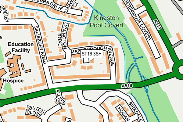 ST16 3SH map - OS OpenMap – Local (Ordnance Survey) ST16 3SH map - OS OpenMap – Local (Ordnance Survey)