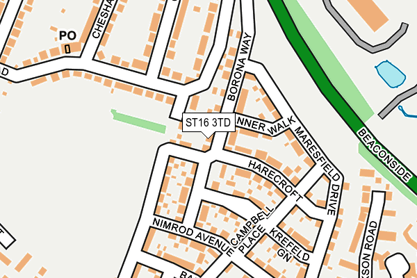 ST16 3TD map - OS OpenMap – Local (Ordnance Survey) ST16 3TD map - OS OpenMap – Local (Ordnance Survey)