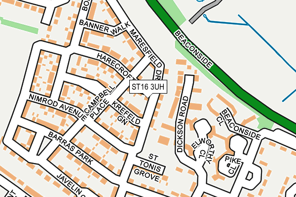 ST16 3UH map - OS OpenMap – Local (Ordnance Survey) ST16 3UH map - OS OpenMap – Local (Ordnance Survey)