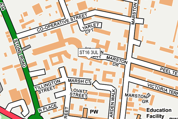 ST16 3UL map - OS OpenMap – Local (Ordnance Survey) ST16 3UL map - OS OpenMap – Local (Ordnance Survey)