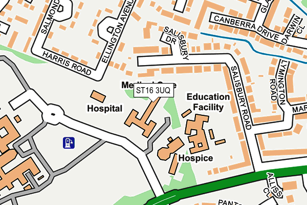 ST16 3UQ map - OS OpenMap – Local (Ordnance Survey)