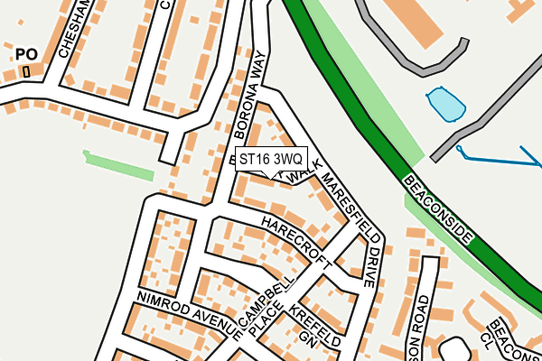 ST16 3WQ map - OS OpenMap – Local (Ordnance Survey) ST16 3WQ map - OS OpenMap – Local (Ordnance Survey)