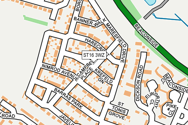 ST16 3WZ map - OS OpenMap – Local (Ordnance Survey) ST16 3WZ map - OS OpenMap – Local (Ordnance Survey)