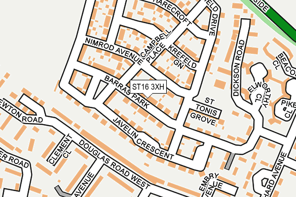 ST16 3XH map - OS OpenMap – Local (Ordnance Survey) ST16 3XH map - OS OpenMap – Local (Ordnance Survey)