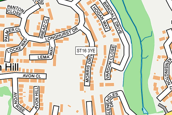 ST16 3YE map - OS OpenMap – Local (Ordnance Survey) ST16 3YE map - OS OpenMap – Local (Ordnance Survey)