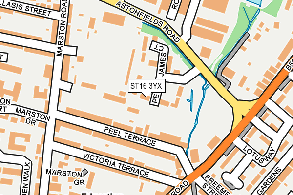 ST16 3YX map - OS OpenMap – Local (Ordnance Survey) ST16 3YX map - OS OpenMap – Local (Ordnance Survey)