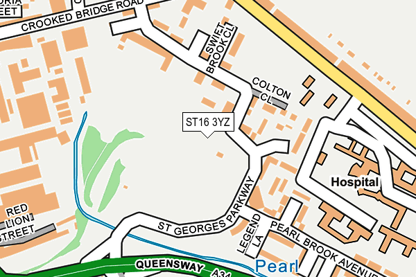 ST16 3YZ map - OS OpenMap – Local (Ordnance Survey) ST16 3YZ map - OS OpenMap – Local (Ordnance Survey)