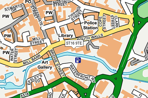 ST16 9TE map - OS OpenMap – Local (Ordnance Survey) ST16 9TE map - OS OpenMap – Local (Ordnance Survey)
