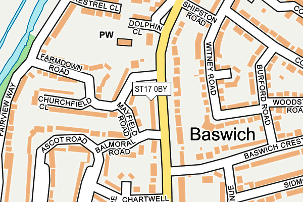 ST17 0BY map - OS OpenMap – Local (Ordnance Survey)