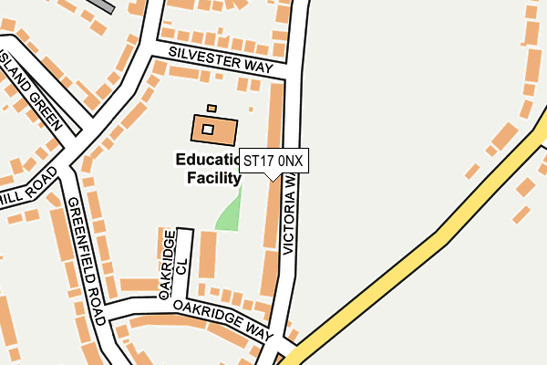 ST17 0NX map - OS OpenMap – Local (Ordnance Survey) ST17 0NX map - OS OpenMap – Local (Ordnance Survey)