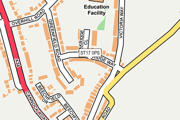 ST17 0PS map - OS OpenMap – Local (Ordnance Survey)