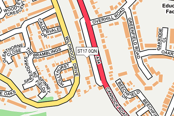 ST17 0QN map - OS OpenMap – Local (Ordnance Survey) ST17 0QN map - OS OpenMap – Local (Ordnance Survey)