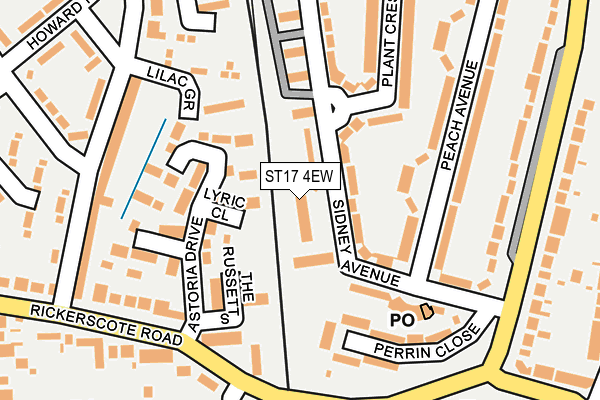 ST17 4EW map - OS OpenMap – Local (Ordnance Survey) ST17 4EW map - OS OpenMap – Local (Ordnance Survey)