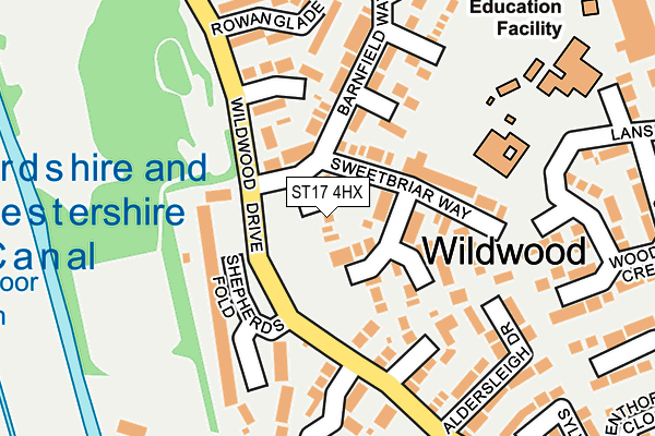 ST17 4HX map - OS OpenMap – Local (Ordnance Survey) ST17 4HX map - OS OpenMap – Local (Ordnance Survey)