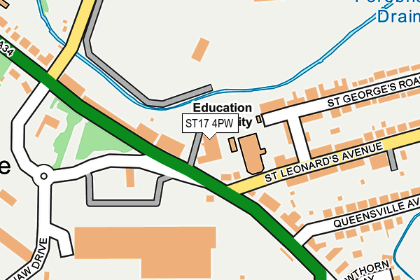 ST17 4PW map - OS OpenMap – Local (Ordnance Survey) ST17 4PW map - OS OpenMap – Local (Ordnance Survey)
