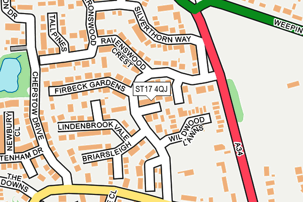 ST17 4QJ map - OS OpenMap – Local (Ordnance Survey) ST17 4QJ map - OS OpenMap – Local (Ordnance Survey)