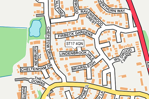 ST17 4QN map - OS OpenMap – Local (Ordnance Survey) ST17 4QN map - OS OpenMap – Local (Ordnance Survey)