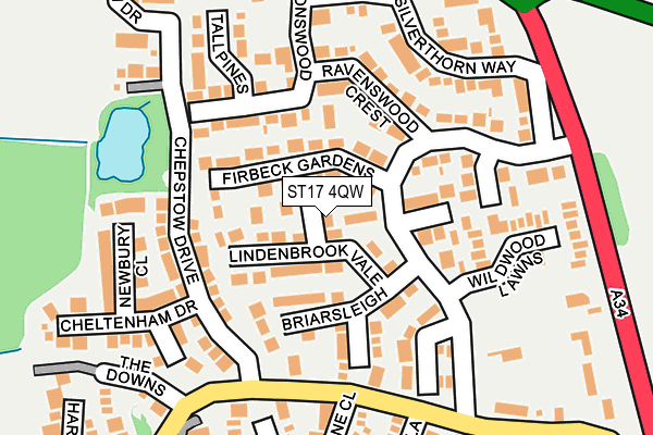 ST17 4QW map - OS OpenMap – Local (Ordnance Survey) ST17 4QW map - OS OpenMap – Local (Ordnance Survey)
