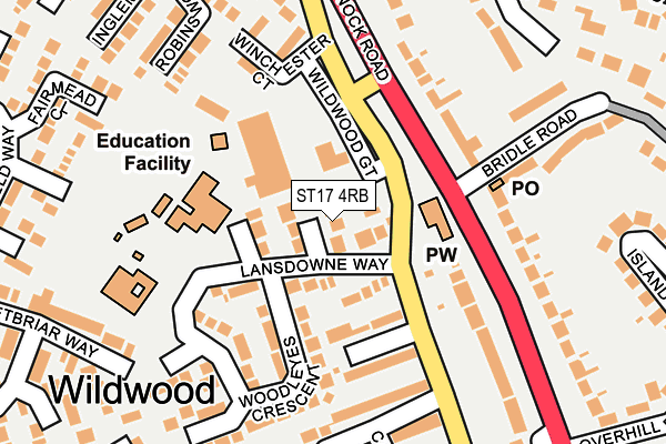 ST17 4RB map - OS OpenMap – Local (Ordnance Survey) ST17 4RB map - OS OpenMap – Local (Ordnance Survey)