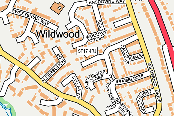 ST17 4RJ map - OS OpenMap – Local (Ordnance Survey)