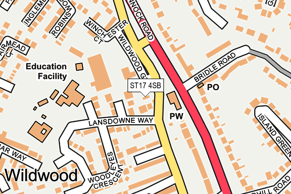 ST17 4SB map - OS OpenMap – Local (Ordnance Survey) ST17 4SB map - OS OpenMap – Local (Ordnance Survey)