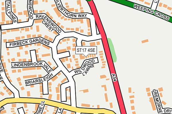 ST17 4SE map - OS OpenMap – Local (Ordnance Survey) ST17 4SE map - OS OpenMap – Local (Ordnance Survey)