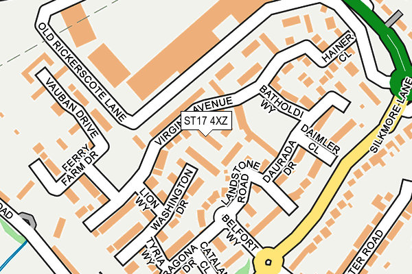 ST17 4XZ map - OS OpenMap – Local (Ordnance Survey) ST17 4XZ map - OS OpenMap – Local (Ordnance Survey)