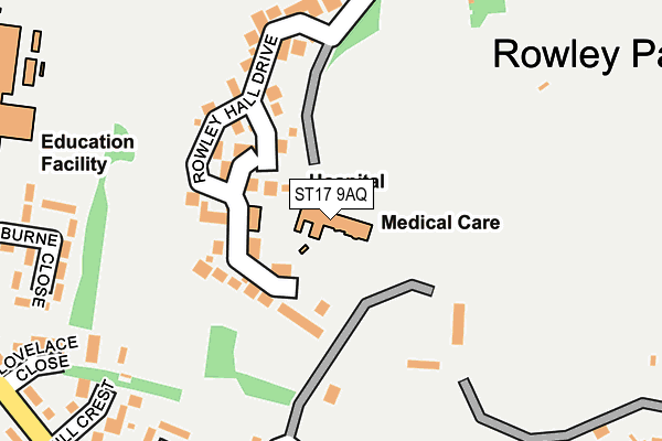 ST17 9AQ map - OS OpenMap – Local (Ordnance Survey) ST17 9AQ map - OS OpenMap – Local (Ordnance Survey)