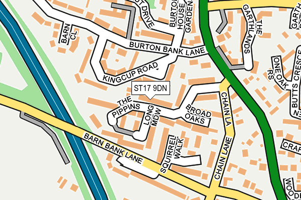ST17 9DN map - OS OpenMap – Local (Ordnance Survey) ST17 9DN map - OS OpenMap – Local (Ordnance Survey)